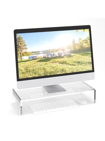 relaxdays Monitorständer in Transparent - (B)50 x (H)10 x (T)20 cm