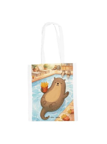 Mr. & Mrs. Panda Uni Tasche Otter Schwimmbad Pommes Design ohne ... in Weiß