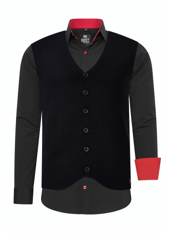 Rusty Neal Hemd mit Weste in Schwarz / Rot
