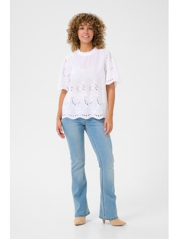 Cream Kurzarm-Bluse CRMarikke Loose fit in Snow White