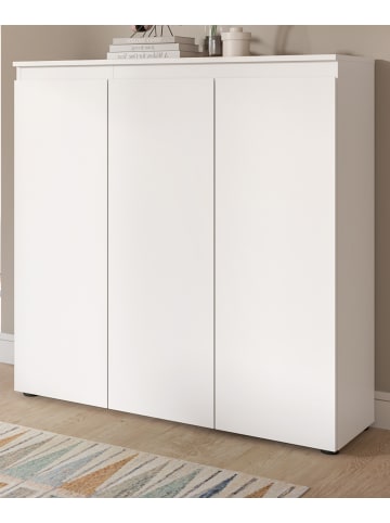 Inn.Furn Kommode weiß 105 x 11 cm, Anrichte mit 10 Fächern