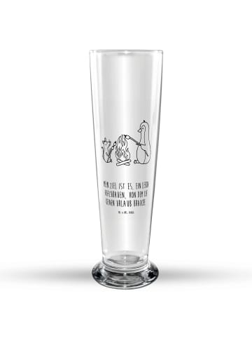 Mr. & Mrs. Panda Bierglas Pinguin Lagerfeuer mit Spruch in Transparent