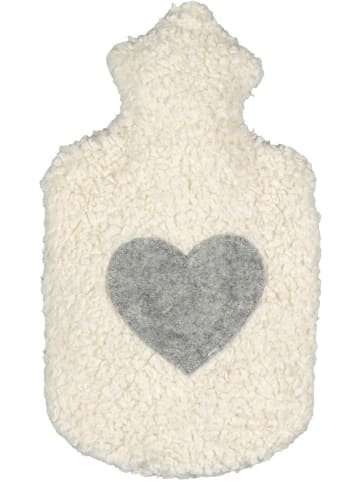 Efie Bio-Wärmflasche, mit Filzherz, Made in Germany, 0,8 L Größe ca. 32 cm