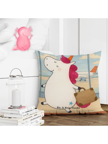 Mr. & Mrs. Panda Kissen 40x40 Einhorn Koffer Design ohne Spruch in Weiß
