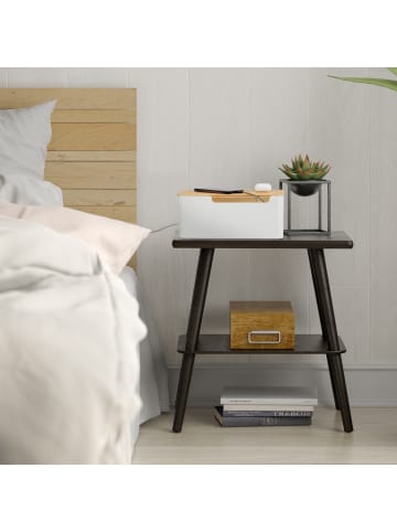 relaxdays Kabelbox in Weiß/ Natur - (B)31 x (H)13 x (T)14 cm