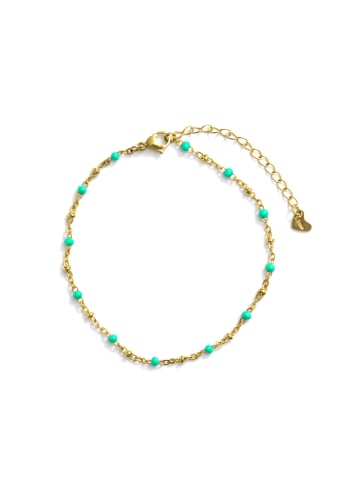 Luxenter bracelet in metal alloy and green lacquer with an 18k yellow gold finish - Basor