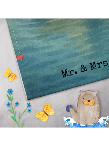 Mr. & Mrs. Panda Handtuch Pinguin Angelboot Design ohne Spruch in Weiß