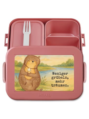 Mr. & Mrs. Panda MEPAL Bentobox Otter Muschel Design mit Spruch in Rot Pastell