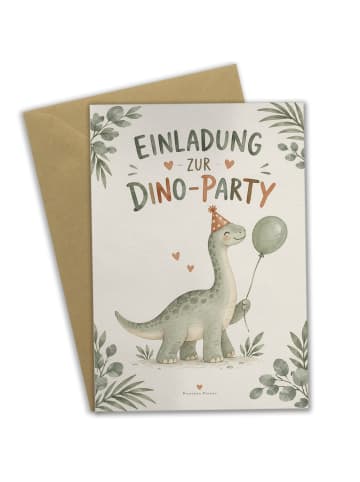 Mr. & Mrs. Panda Geburtstagskarte Dinosaurier skandinavisch Desi... in Weiß