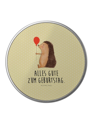 Mr. & Mrs. Panda Aufbewahrungsbox Igel Luftballon mit Spruch in Gelb Pastell
