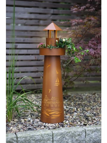 HOBERG LED-Leuchtturm Rost-Optik 80cm 3V braun Braun