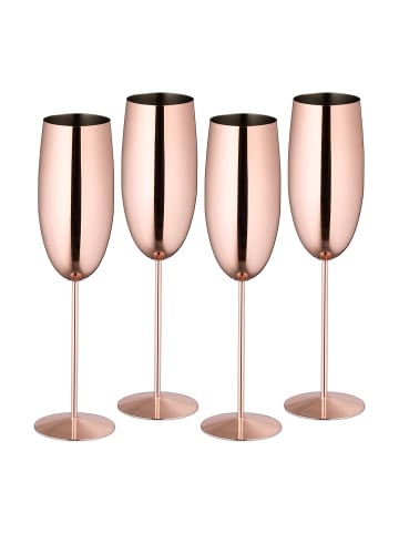 relaxdays 4 x Sektgläser in Roségold - 250 ml