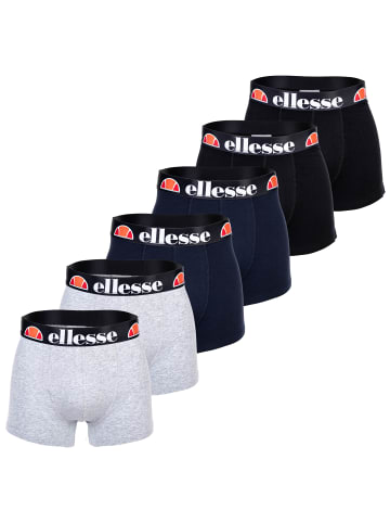 ellesse Boxershort 6er Pack in Schwarz/Grau/Marine