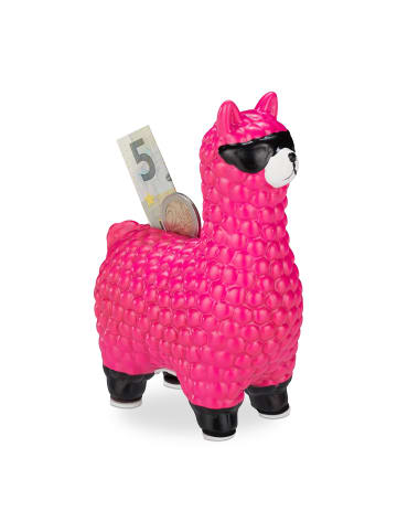 relaxdays Spardose Lama in Pink