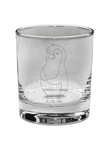 Mr. & Mrs. Panda Whiskey Glas Pinguin Diät ohne Spruch in Transparent