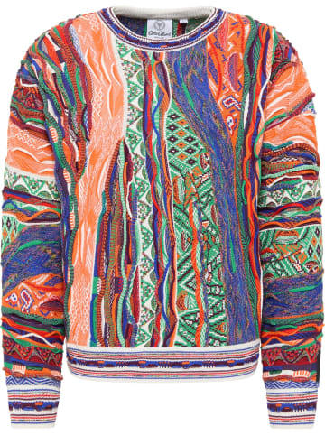 Carlo Colucci Rundhalspullover Di Palo in Navy / Orange