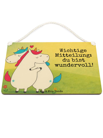 Mr. & Mrs. Panda holzbild Einhorn Mitteilung Design mit Spruch in Weiß