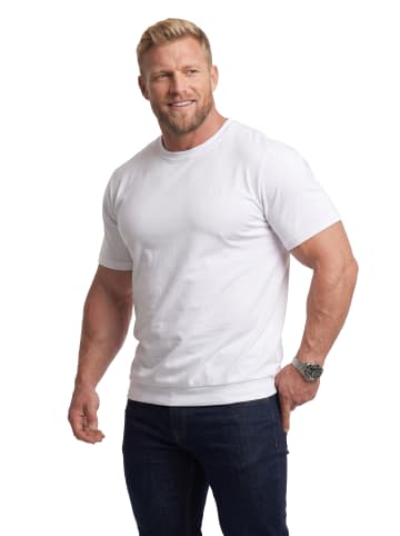 Men Plus Kurzarm T-Shirt in schneeweiß