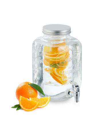relaxdays Getränkespender in Transparent - 5 Liter