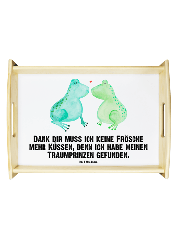 Mr. & Mrs. Panda Serviertablett Frosch Liebe mit Spruch in Weiß