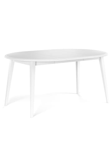 Feldmann-Wohnen Esstisch Belluno Elegante Kiefer weiß (RAL9010) lackiert 110-160 / 110 / 74,5cm