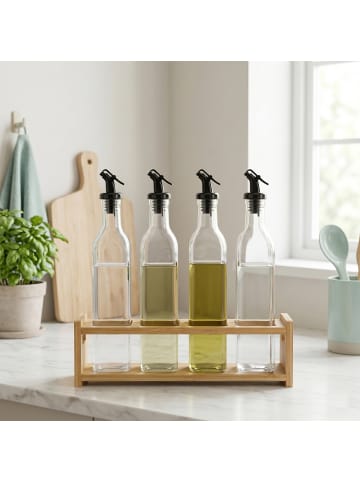 relaxdays 4 x Ölflaschen-Set - 500 ml