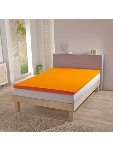 BettwarenShop Spannbettlaken Topper Spannbetttuch in mango
