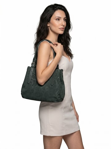 Samantha Look Handtasche echt Leder in dunkelgrün