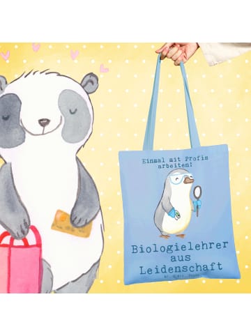 Mr. & Mrs. Panda Tragetasche Biologielehrer Leidenschaft mit Spruch in Sky Blue