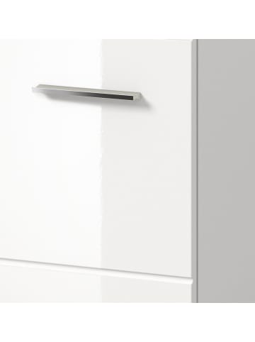 Inn.Furn Badkommode weiß Hochglanz, Badezimmer Schrank 30 x 80 cm