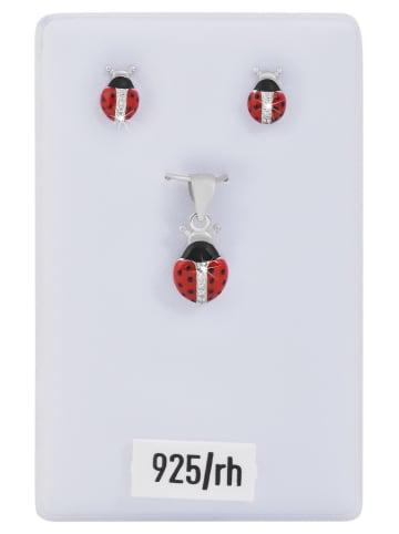 Adeliás Mädchen Anhänger – Anhänger aus 925 Silber mit Zirkonia in rot