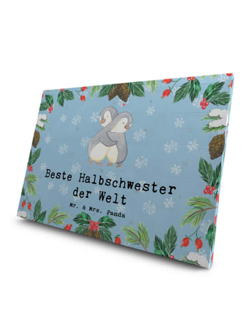 Mr. & Mrs. Panda Tee Adventskalender Pinguin Beste Halbschwester... in Eisblau