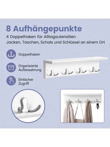 SONGMICS Wandgarderobe Helan-old in Weiß - (B)10.5 x (H)10.5 x (T)40 cm