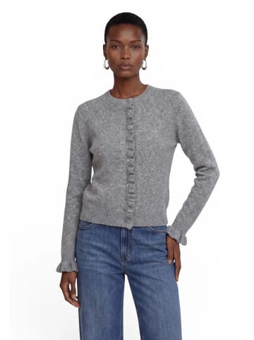 Zero  Strick-Cardigan mit Rüschen in True Grey Melange