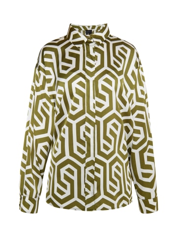 DreiMaster Damen Hemdbluse in Wollweiss Oliv