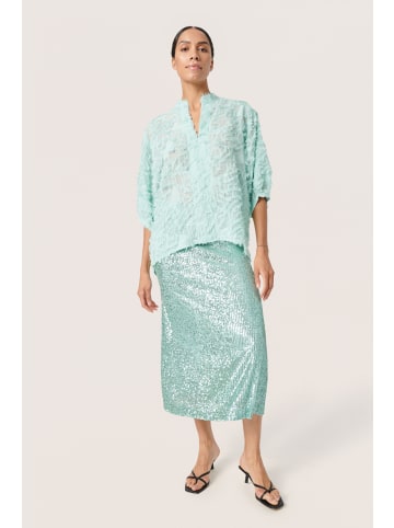 Soaked in Luxury Langarm-Bluse SLZienna Lockere Passform in Surf Spray