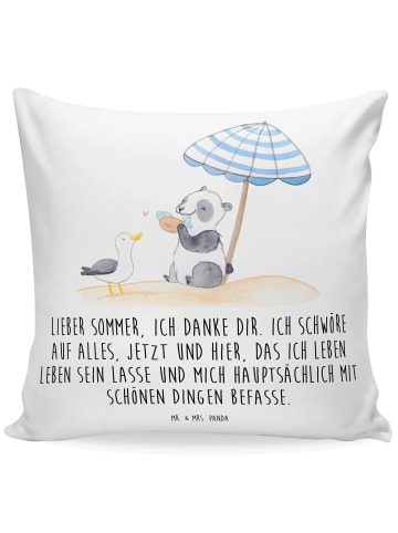 Mr. & Mrs. Panda Kopfkissen Lieber Sommer mit Spruch in Weiß