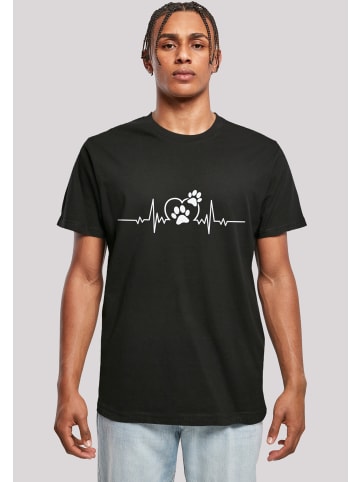 F4NT4STIC T-Shirt Herzschlag Hunde Liebe in schwarz