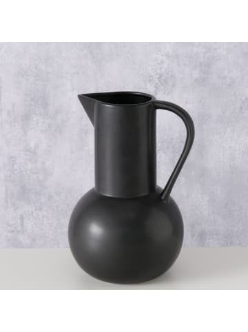 Boltze Vase ZUKY, mattes Steingut in Schwarz, (B) 16 x (H) 25 x (L) 17 cm