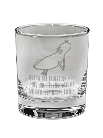 Mr. & Mrs. Panda Glas für Gin Axolotl Schwimmen mit Spruch in Transparent