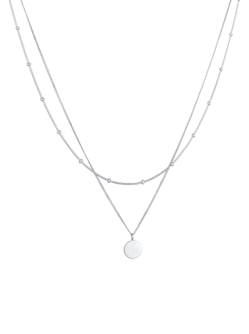 Elli Halskette 925 Sterling Silber Kugel, Plättchen in Silber
