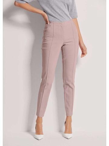 MADELEINE Schlanke Stretch-Hose mit Biesen in dunkelpuder