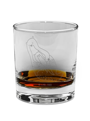 Mr. & Mrs. Panda Whiskey Glas Otter Kind ohne Spruch in Transparent