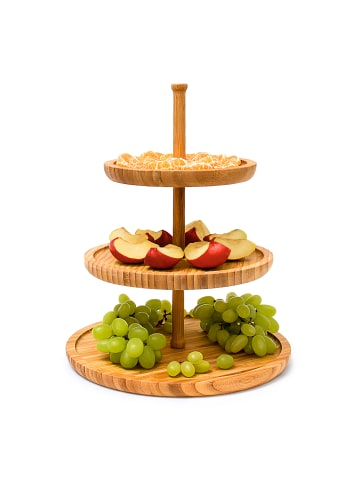 relaxdays Etagere in Natur - (H)25 x Ø30 cm