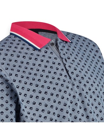 Twinlife Polo-Shirt piqué aop graphic in Blau