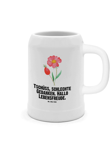 Mr. & Mrs. Panda Bierkrug Blume HageRundunge mit Spruch in Weiß