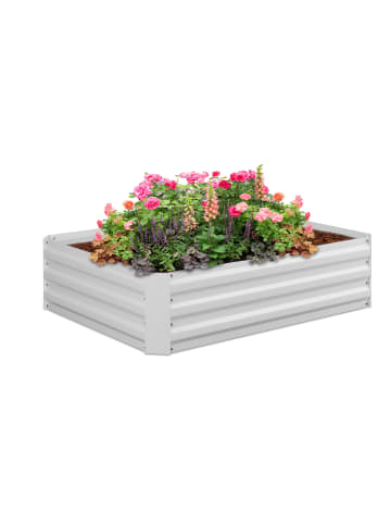 relaxdays Hochbeet in Weiß - (B)120 x (H)30 x (T)90 cm