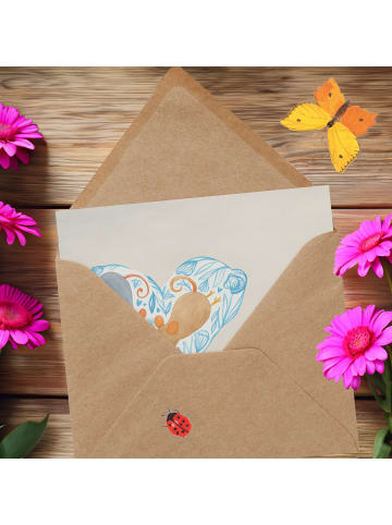 Mr. & Mrs. Panda Einladungskarte Hochzeit Mäuse Herz Design mit ... in Weiß