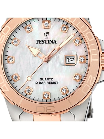 Festina Analog-Armbanduhr Festina Boyfriend silber, rosa mittel (ca. 34,5mm)