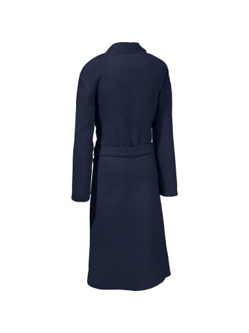 Erwin Müller Piqué Unisex-Bademantel lang Hohenfels in marine